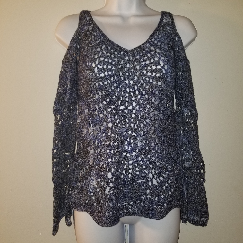 International Concepts Crochet Cold Shoulder Top
